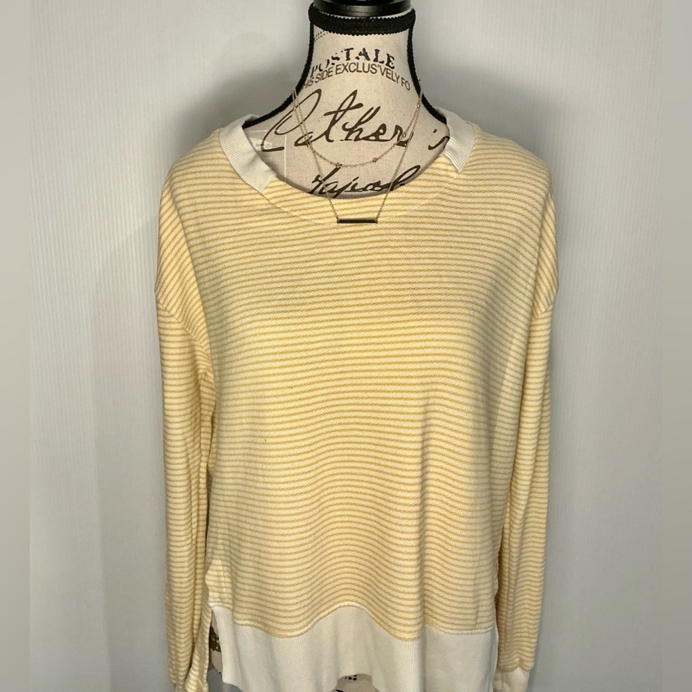 Alternative Yellow and White Striped Sweatshirt Size Small